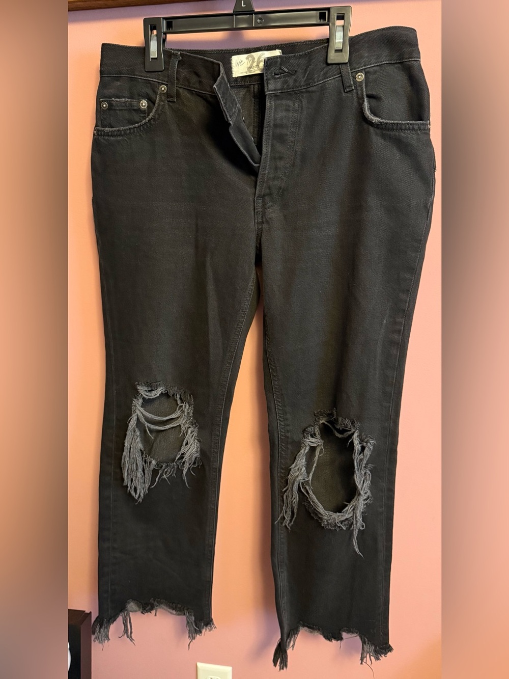 We The Free Black Distressed Skinny Jeans